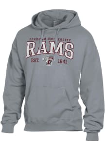 ComfortWash Fordham Rams Mens Charcoal Garment Dyed Long Sleeve Hoodie