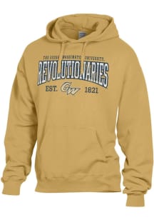 ComfortWash George Washington Revolutionaries Mens Gold Garment Dyed Long Sleeve Hoodie