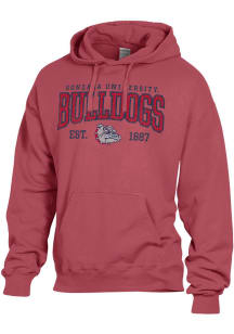 ComfortWash Gonzaga Bulldogs Mens Crimson Garment Dyed Long Sleeve Hoodie