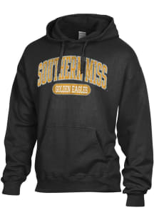 ComfortWash Southern Mississippi Golden Eagles Mens Black Garment Dyed Long Sleeve Hoodie