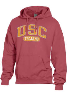 ComfortWash USC Trojans Mens Crimson Garment Dyed Long Sleeve Hoodie