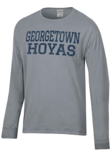 ComfortWash Georgetown Hoyas Charcoal Garment Dyed Long Sleeve T Shirt