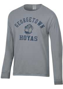 ComfortWash Georgetown Hoyas Charcoal Garment Dyed Arched Long Sleeve T Shirt