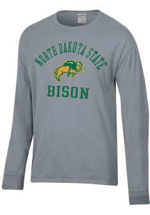 ComfortWash North Dakota State Bison Charcoal Garment Dyed Arched Long Sleeve T Shirt
