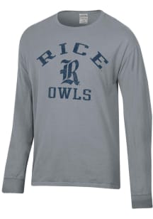 ComfortWash Rice Owls Charcoal Garment Dyed Arched Long Sleeve T Shirt
