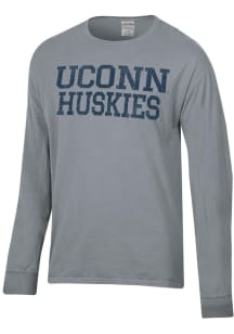 ComfortWash UConn Huskies Charcoal Garment Dyed Long Sleeve T Shirt