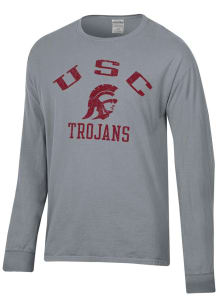 ComfortWash USC Trojans Charcoal Garment Dyed Arched Long Sleeve T Shirt