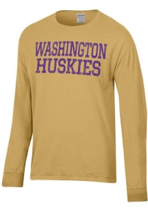 ComfortWash Washington Huskies Gold Garment Dyed Long Sleeve T Shirt