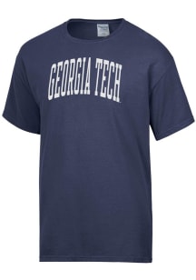 ComfortWash GA Tech Yellow Jackets Navy Blue Garment Dyed Short Sleeve T Shirt