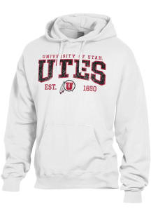 ComfortWash Utah Utes Mens White Garment Dyed Long Sleeve Hoodie