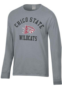 ComfortWash CSU Chico Wildcats Charcoal Garment Dyed Long Sleeve T Shirt