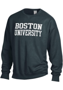 ComfortWash Boston Terriers Mens Blue Garment Dyed Long Sleeve Crew Sweatshirt