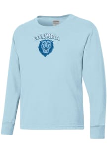 ComfortWash Columbia University Lions Youth Light Blue Garment Dyed Long Sleeve T-Shirt