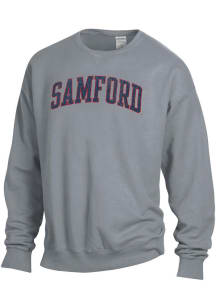 ComfortWash Samford University Bulldogs Mens Charcoal Garment Dyed Long Sleeve Crew Sweatshirt