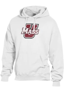 ComfortWash Massachusetts Minutemen Mens White Garment Dyed Long Sleeve Hoodie