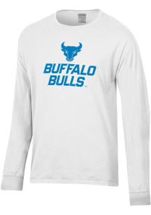ComfortWash Buffalo Bulls White Garment Dyed Long Sleeve T Shirt