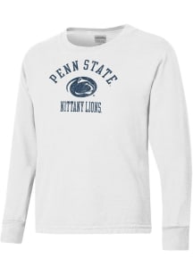ComfortWash Penn State Nittany Lions Youth White Garment Dyed Long Sleeve T-Shirt