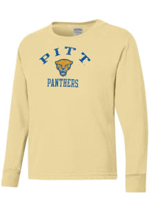 ComfortWash Pitt Panthers Youth Yellow Garment Dyed Long Sleeve T-Shirt