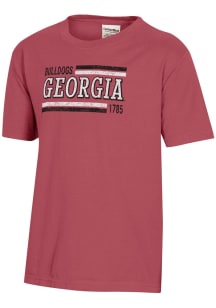 ComfortWash Georgia Bulldogs Youth Crimson Garment Dyed Short Sleeve T-Shirt