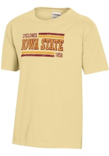 ComfortWash Iowa State Cyclones Youth Yellow Garment Dyed Short Sleeve T-Shirt