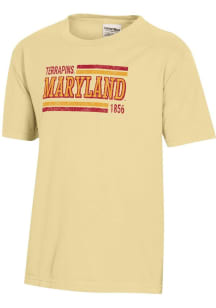ComfortWash Maryland Terrapins Youth Yellow Garment Dyed Short Sleeve T-Shirt