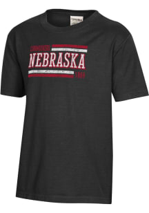 ComfortWash Nebraska Cornhuskers Youth Black Garment Dyed Short Sleeve T-Shirt