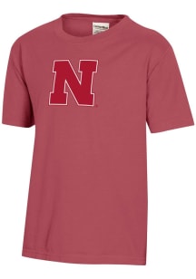 ComfortWash Nebraska Cornhuskers Youth Crimson Garment Dyed Short Sleeve T-Shirt