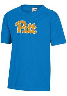 ComfortWash Pitt Panthers Youth Blue Garment Dyed Short Sleeve T-Shirt