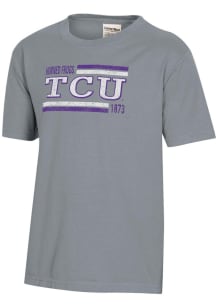 ComfortWash TCU Horned Frogs Youth Charcoal Garment Dyed Short Sleeve T-Shirt