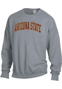 ComfortWash Arizona State Sun Devils Mens Charcoal Garment Dyed Long Sleeve Crew Sweatshirt