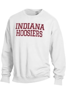 ComfortWash Indiana Hoosiers Mens White Garment Dyed Long Sleeve Crew Sweatshirt