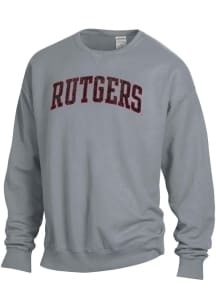 ComfortWash Rutgers Scarlet Knights Mens Charcoal Garment Dyed Long Sleeve Crew Sweatshirt