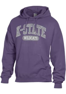 ComfortWash K-State Wildcats Mens Purple Garment Dyed Long Sleeve Hoodie