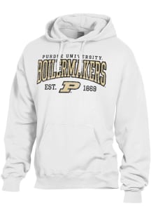ComfortWash Purdue Boilermakers Mens White Garment Dyed Long Sleeve Hoodie