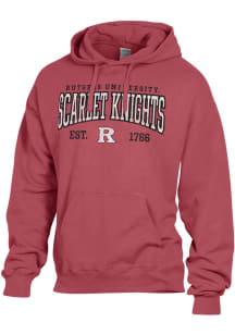 ComfortWash Rutgers Scarlet Knights Mens Crimson Garment Dyed Long Sleeve Hoodie