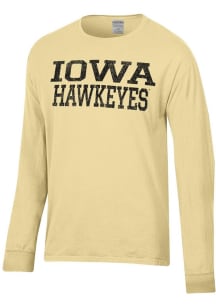 ComfortWash Iowa Hawkeyes Yellow Garment Dyed Long Sleeve T Shirt
