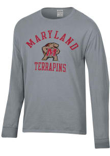 ComfortWash Maryland Terrapins Charcoal Garment Dyed Long Sleeve T Shirt