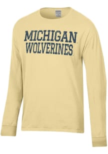 ComfortWash Michigan Wolverines Yellow Garment Dyed Long Sleeve T Shirt