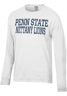 ComfortWash Penn State Nittany Lions White Garment Dyed Long Sleeve T Shirt