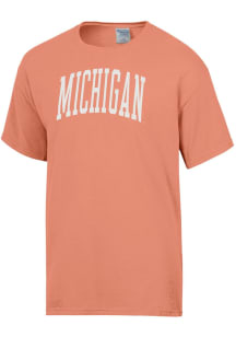 ComfortWash Michigan Wolverines Orange Garment Dyed Design Short Sleeve T Shirt