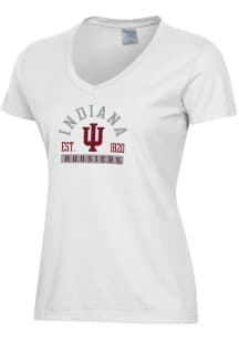 ComfortWash Indiana Hoosiers Womens White Garment Dyed Short Sleeve T-Shirt