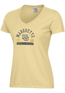 ComfortWash Marquette Golden Eagles Womens Yellow Garment Dyed Short Sleeve T-Shirt