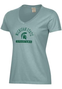 ComfortWash Michigan State Spartans Womens Green Garment Dyed Short Sleeve T-Shirt