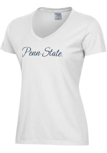 ComfortWash Penn State Nittany Lions Womens White Script Garment Dyed Short Sleeve T-Shirt