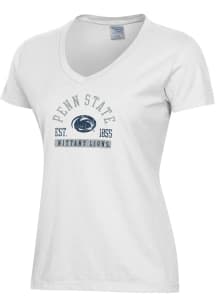 ComfortWash Penn State Nittany Lions Womens White Garment Dyed Short Sleeve T-Shirt