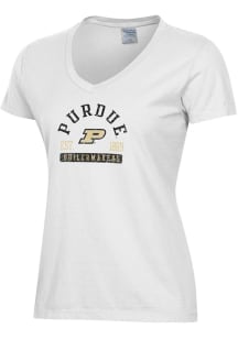 ComfortWash Purdue Boilermakers Womens White Garment Dyed Short Sleeve T-Shirt