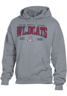 ComfortWash Arizona Wildcats Mens Charcoal Team Garment Dyed Long Sleeve Hoodie