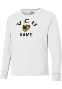 ComfortWash VCU Rams Youth White Garment Dyed Long Sleeve T-Shirt