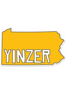 Pittsburgh Yinzer State Shape Stickers - Yellow