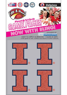Illinois Fighting Illini 4pk Glitter Tattoo